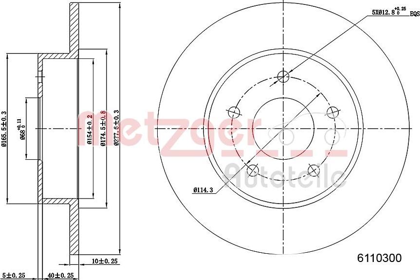 Metzger 6110300 - Bremžu diski www.autospares.lv