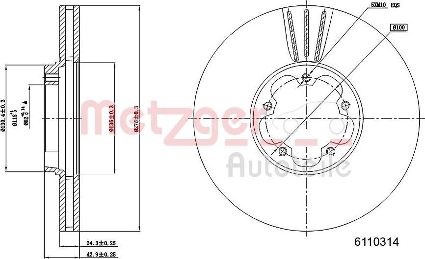 Metzger 6110314 - Bremžu diski autospares.lv