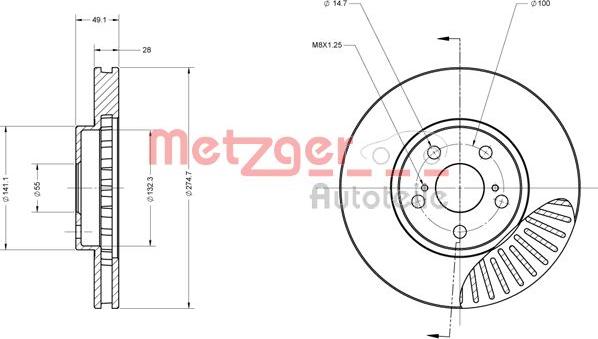 Metzger 6110315 - Bremžu diski www.autospares.lv