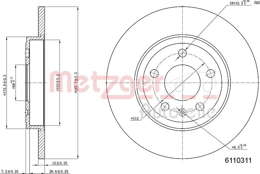 Metzger 6110311 - Bremžu diski www.autospares.lv