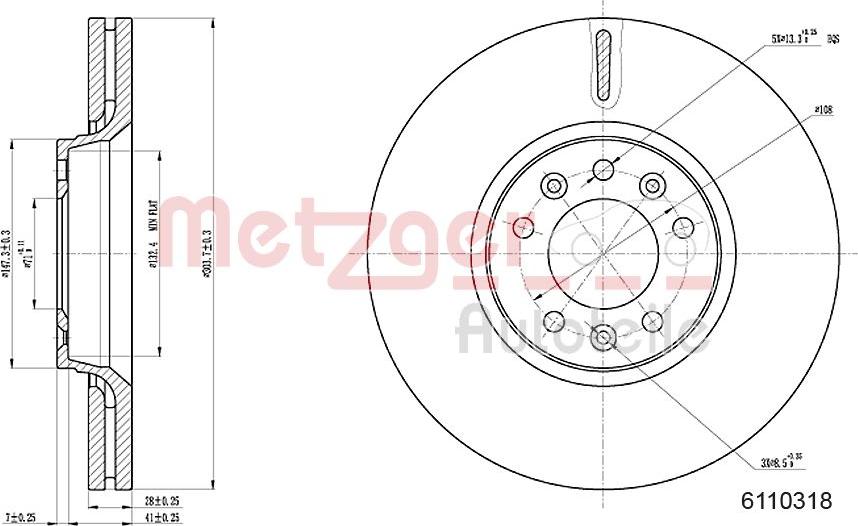 Metzger 6110318 - Bremžu diski www.autospares.lv