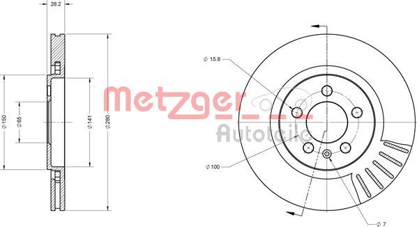 Metzger 6110385 - Bremžu diski www.autospares.lv