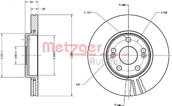 Metzger 6110386 - Bremžu diski www.autospares.lv