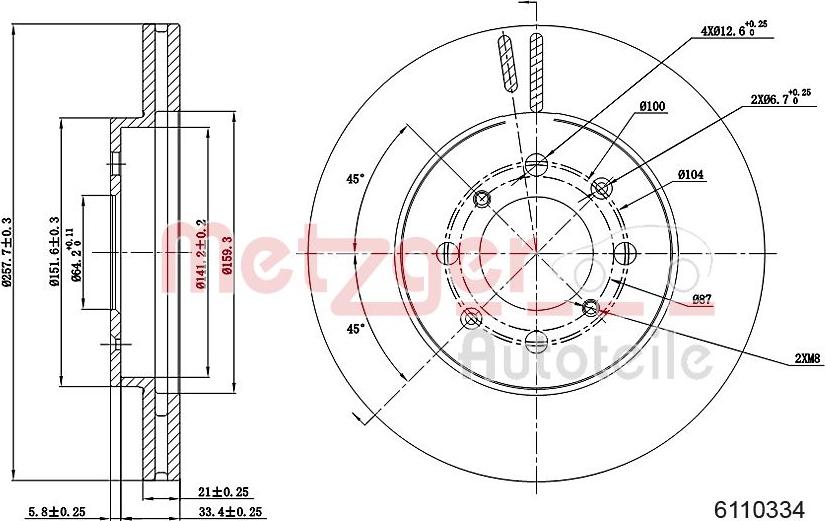 Metzger 6110334 - Brake Disc www.autospares.lv