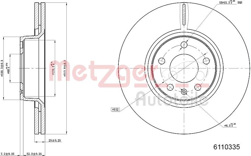 Metzger 6110335 - Bremžu diski www.autospares.lv