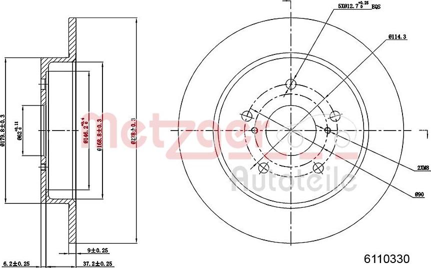 Metzger 6110330 - Bremžu diski www.autospares.lv