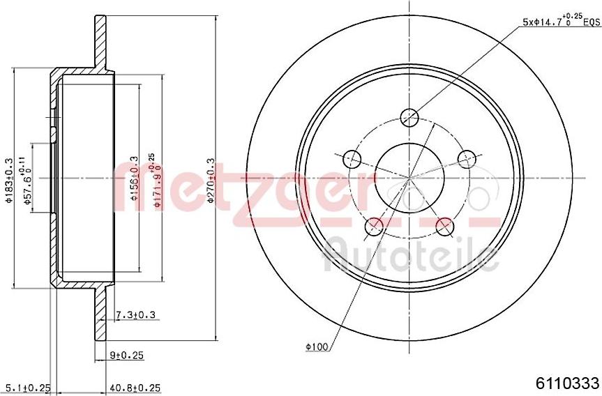 Metzger 6110333 - Bremžu diski www.autospares.lv