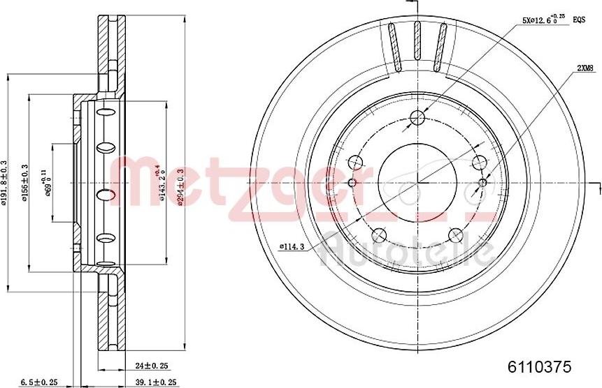 Metzger 6110375 - Bremžu diski autospares.lv