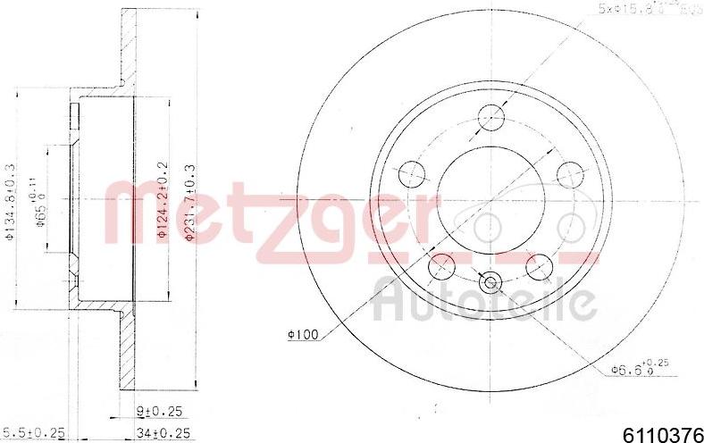 Metzger 6110376 - Bremžu diski www.autospares.lv