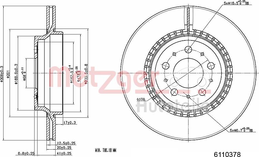 Metzger 6110378 - Bremžu diski autospares.lv