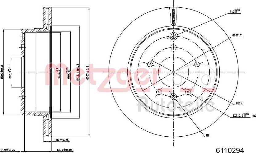 Metzger 6110294 - Bremžu diski www.autospares.lv