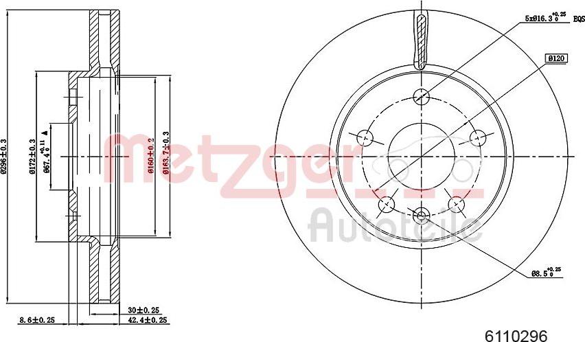 Metzger 6110296 - Bremžu diski www.autospares.lv