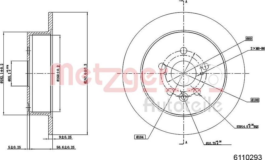 Metzger 6110293 - Bremžu diski autospares.lv