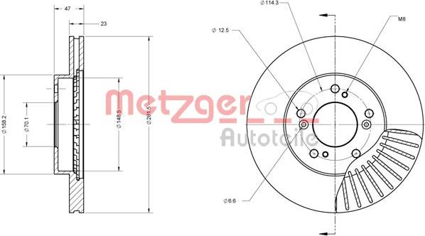 Metzger 6110249 - Bremžu diski www.autospares.lv