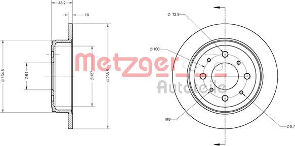 Metzger 6110244 - Bremžu diski www.autospares.lv