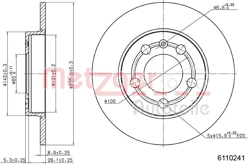 Metzger 6110241 - Bremžu diski www.autospares.lv