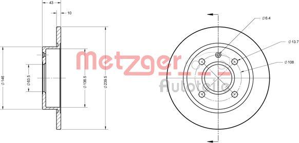 Metzger 6110243 - Bremžu diski www.autospares.lv