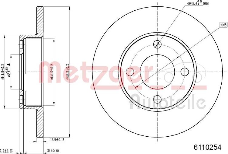 Metzger 6110254 - Bremžu diski www.autospares.lv