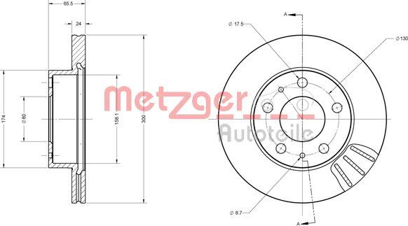 Metzger 6110252 - Brake Disc www.autospares.lv