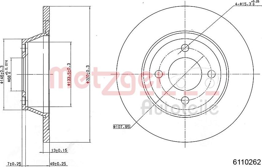 Metzger 6110262 - Bremžu diski www.autospares.lv