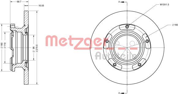 Metzger 6110205 - Brake Disc www.autospares.lv