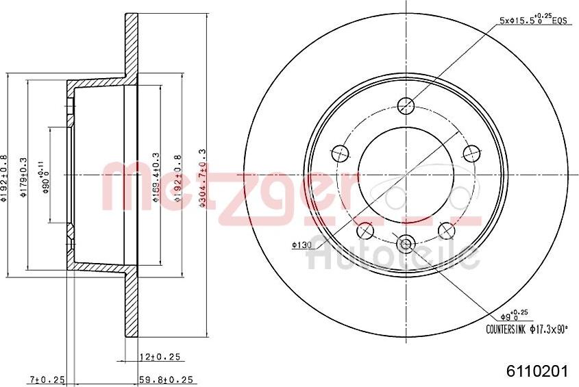 Metzger 6110201 - Bremžu diski www.autospares.lv