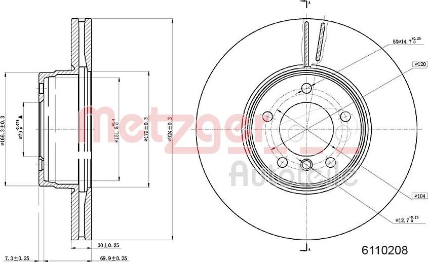 Metzger 6110208 - Bremžu diski www.autospares.lv