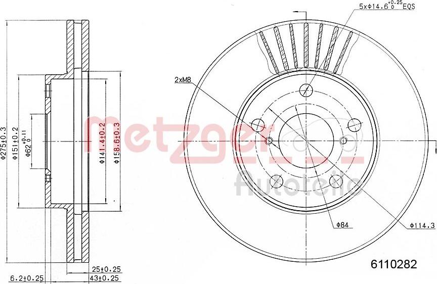 Metzger 6110282 - Bremžu diski autospares.lv