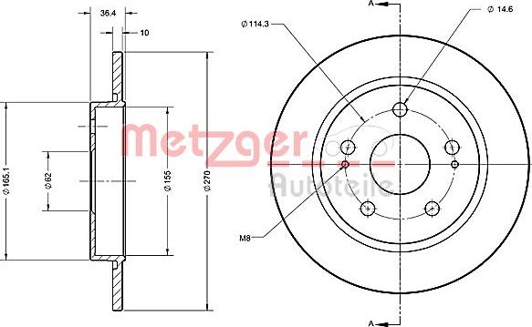 Metzger 6110234 - Bremžu diski www.autospares.lv