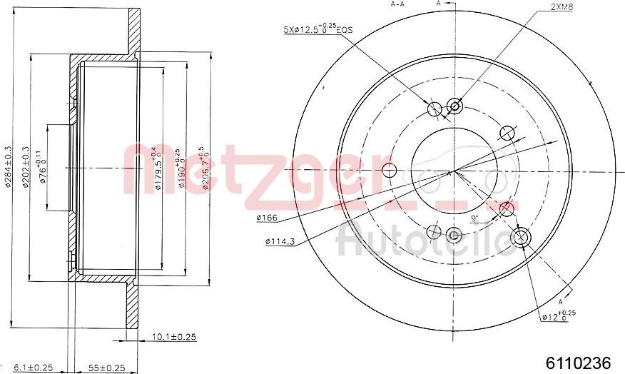 Metzger 6110236 - Bremžu diski www.autospares.lv