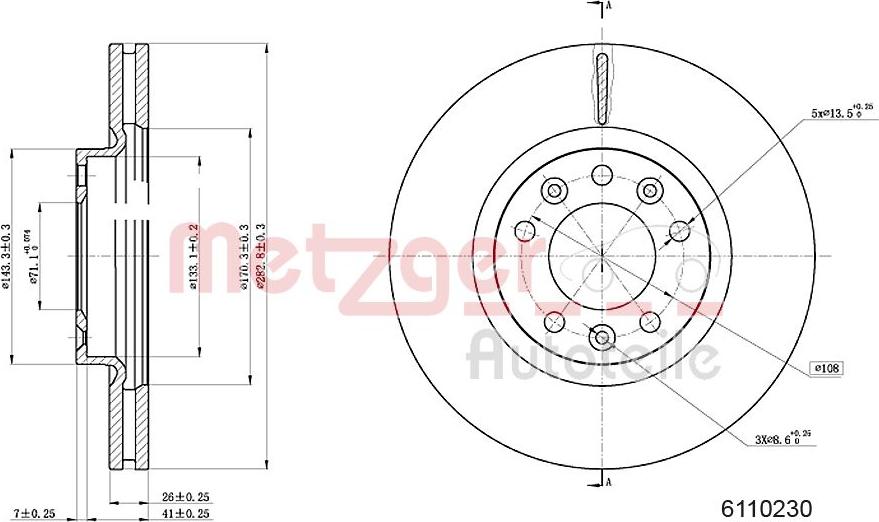 Metzger 6110230 - Bremžu diski autospares.lv