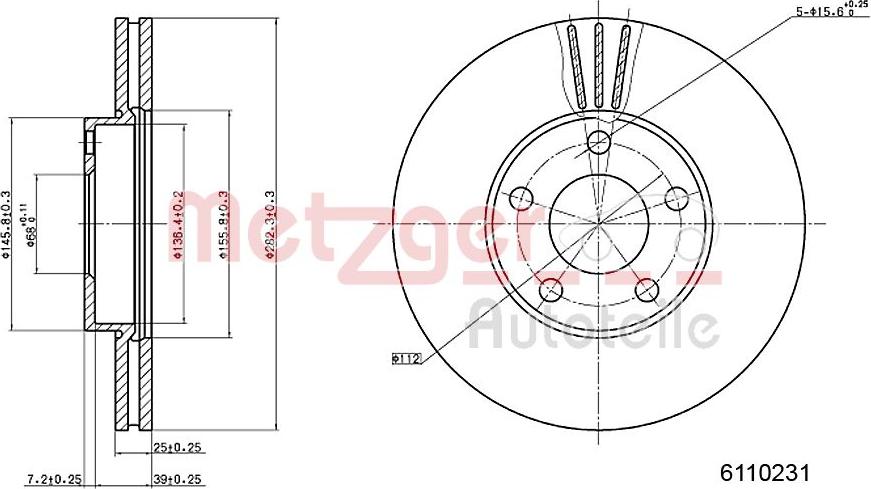 Metzger 6110231 - Brake Disc www.autospares.lv