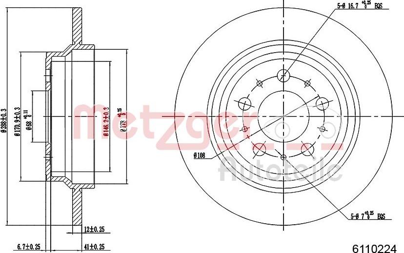 Metzger 6110224 - Bremžu diski www.autospares.lv