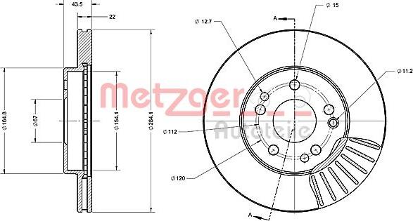 Metzger 6110223 - Bremžu diski www.autospares.lv