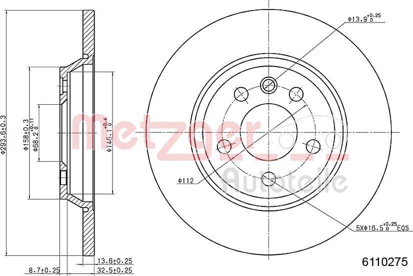 Metzger 6110275 - Bremžu diski www.autospares.lv