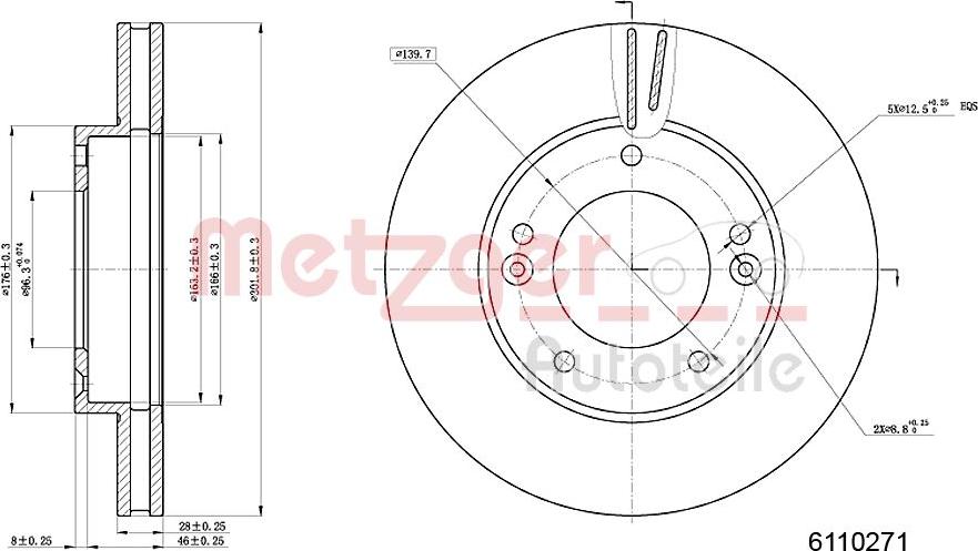 Metzger 6110271 - Bremžu diski www.autospares.lv