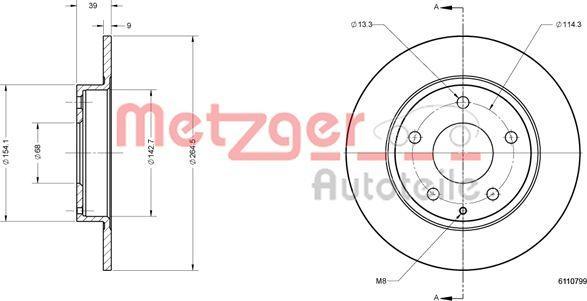 Metzger 6110799 - Bremžu diski www.autospares.lv