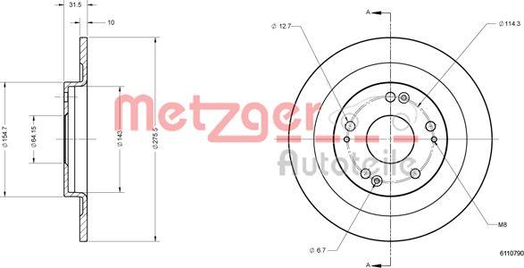 Metzger 6110790 - Bremžu diski www.autospares.lv