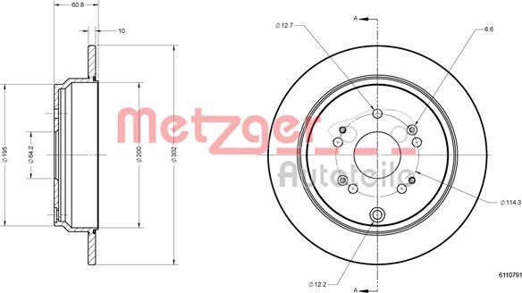 Metzger 6110791 - Bremžu diski www.autospares.lv