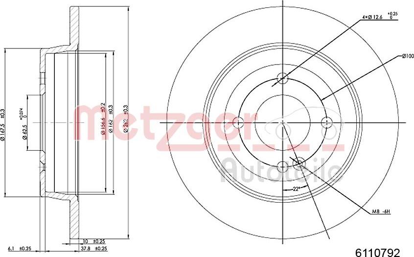 Metzger 6110792 - Bremžu diski www.autospares.lv