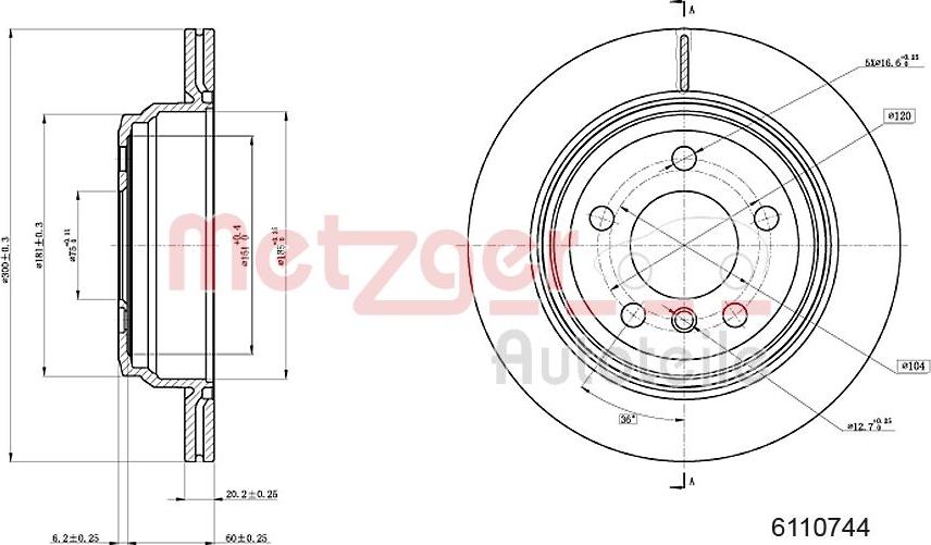 Metzger 6110744 - Bremžu diski autospares.lv