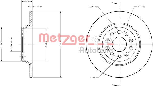 Metzger 6110747 - Тормозной диск www.autospares.lv