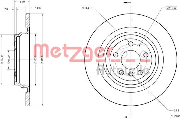 Metzger 6110763 - Bremžu diski www.autospares.lv