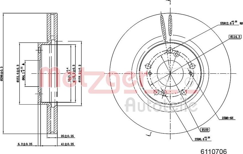 Metzger 6110706 - Bremžu diski www.autospares.lv