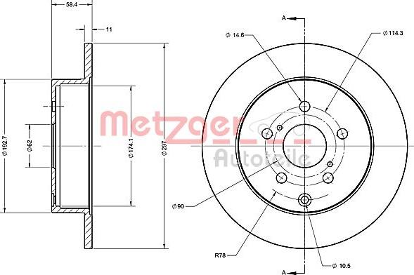 Metzger 6110700 - Bremžu diski www.autospares.lv