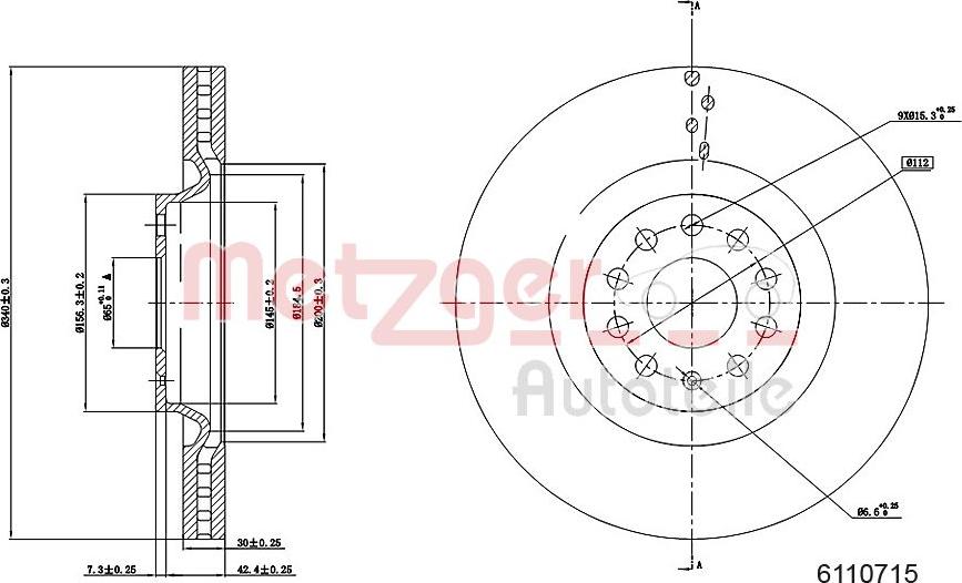 Metzger 6110715 - Bremžu diski www.autospares.lv