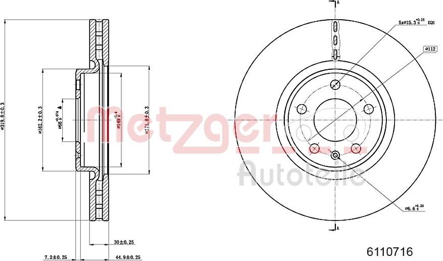 Metzger 6110716 - Bremžu diski autospares.lv