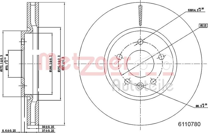 Metzger 6110780 - Bremžu diski autospares.lv