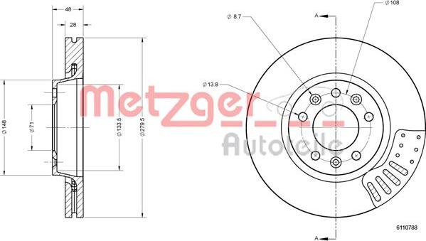 Metzger 6110788 - Bremžu diski www.autospares.lv