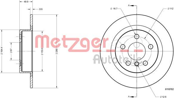 Metzger 6110782 - Bremžu diski www.autospares.lv